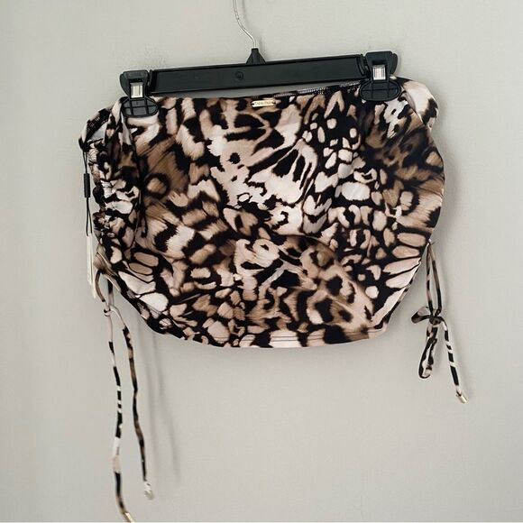 Calvin Klein Women's Ruched Swim Skirt Bottom Animal Print Skirtini Size S - Picture 5 of 7